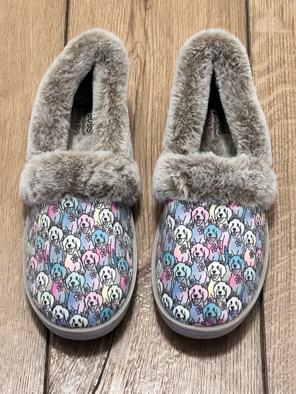 BOBS Skechers Too Cozy Winter Howl Aloha Doodle Slipper Faux Fur Women’s 8 NWOT - Picture 2 of 15